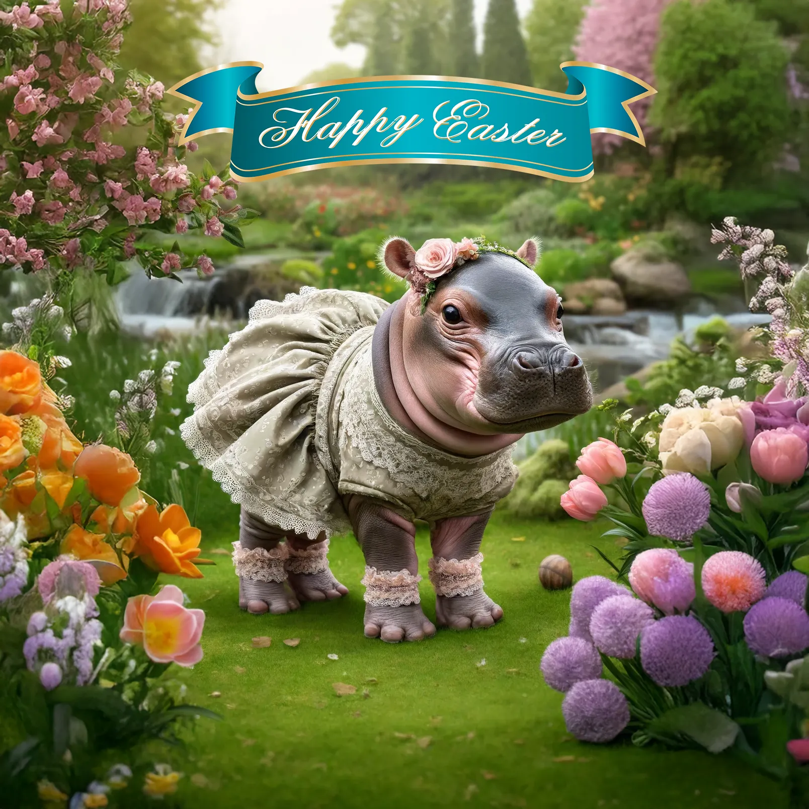 Happy Easter from the hippo baby